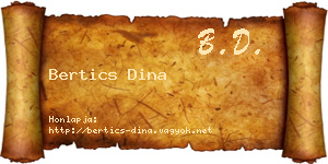 Bertics Dina névjegykártya